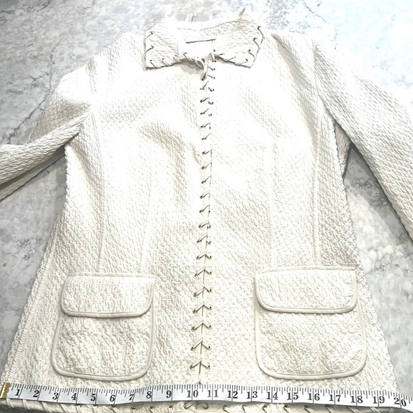 CHEBY Vintage Sporty Cream Woman’s Blazer Size 16 EU 46 Made in Italy - Picture 8 of 11